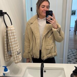 Women's Beige Shearling Jacket